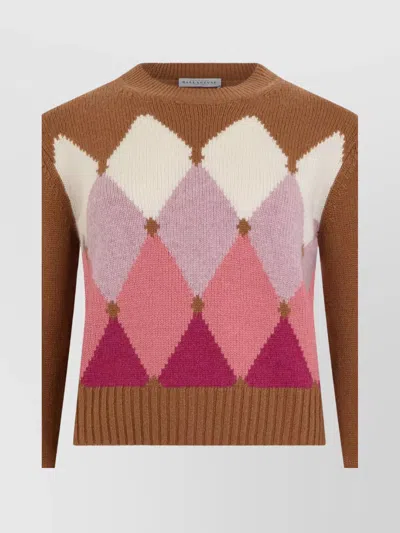 BALLANTYNE ARGYLE PATTERN KNITWEAR LONG SLEEVE SWEATER