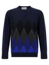 Ballantyne Argyle Pattern Sweater Sweaters And Cardigans Blue In Gray