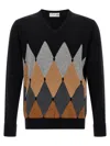 Ballantyne Argyle Pattern Sweater Sweaters And Cardigans Black In Blue