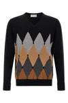 Ballantyne Argyle Pattern Sweater Sweaters And Cardigans Black In Multi