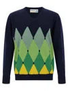 Ballantyne Argyle Pattern Sweater Sweaters And Cardigans Blue In Black