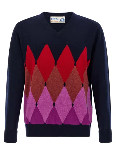 BALLANTYNE ARGYLE PATTERN SWEATER