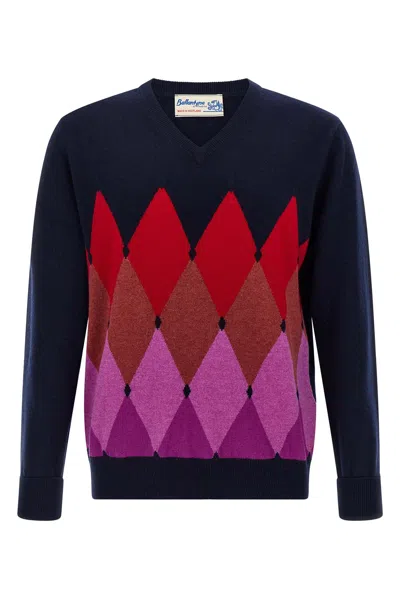 BALLANTYNE ARGYLE PATTERN SWEATER