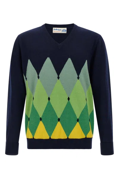 BALLANTYNE ARGYLE PATTERN SWEATER