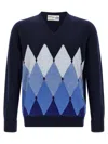 Ballantyne Argyle Pattern Sweater Sweaters And Cardigans Blue In Blue