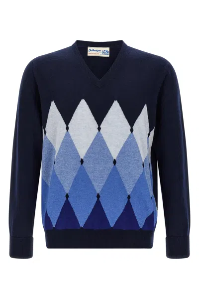 BALLANTYNE ARGYLE PATTERN SWEATER