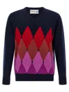 Ballantyne Argyle Pattern Sweater Sweaters And Cardigans Blue In Blue