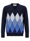 Ballantyne Argyle Pattern Sweater In Blue