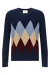 Ballantyne Blue Argyle Pattern Sweater In Blue