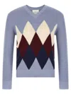 Ballantyne Argyle Pattern Sweater Sweaters And Cardigans Light Blue In Blue