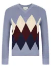 Ballantyne Argyle Pattern Sweater Sweaters And Cardigans Light Blue In Blue