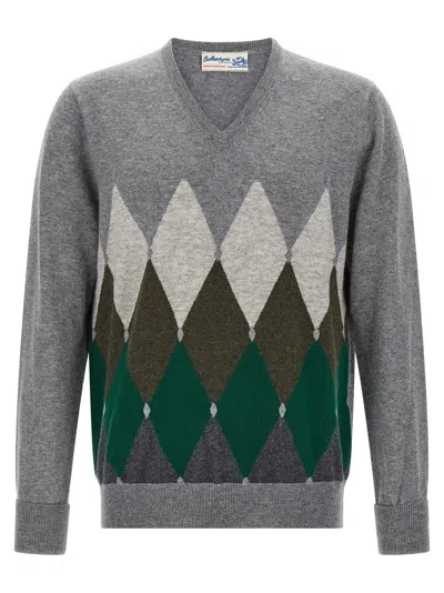 BALLANTYNE ARGYLE PATTERN SWEATER