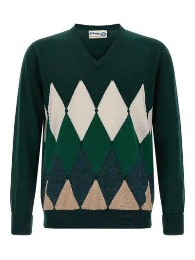 BALLANTYNE ARGYLE PATTERN SWEATER
