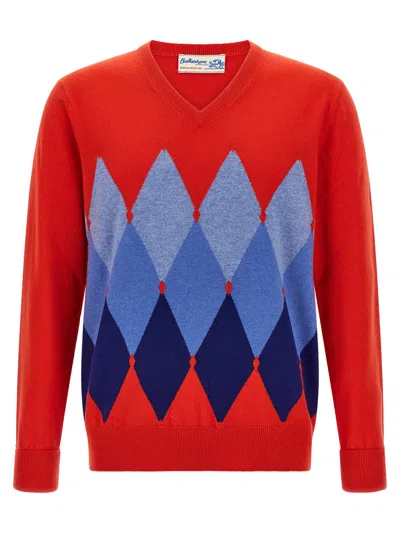BALLANTYNE ARGYLE PATTERN SWEATER