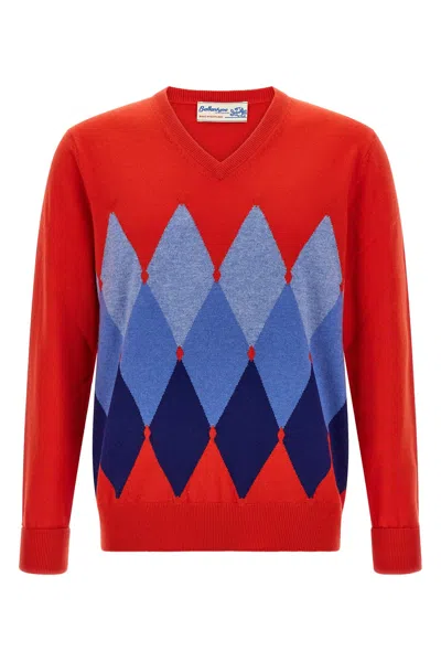 BALLANTYNE ARGYLE PATTERN SWEATER