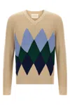 Ballantyne Argyle Pattern Sweater Sweaters And Cardigans Beige In Sand