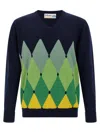 Ballantyne Argyle Pattern Sweater Sweaters And Cardigans Blue In Multi