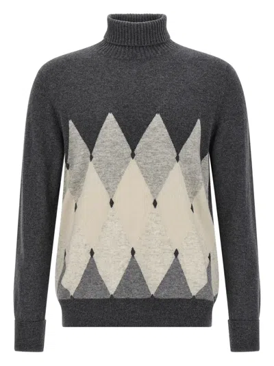 BALLANTYNE ARGYLE-PATTERN TURTLENECK SWEATER