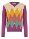 Ballantyne Argyle Sweater Sweaters And Cardigans Purple In Multi