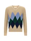 Ballantyne Argyle Pattern Sweater Sweaters And Cardigans Beige In Brown