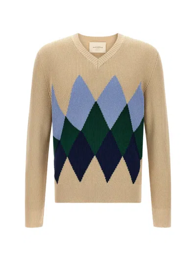 Ballantyne Argyle Pattern Sweater Sweaters And Cardigans Beige In Multi