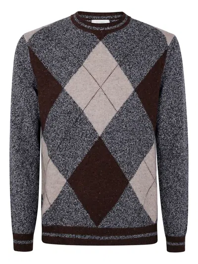 BALLANTYNE ARGYLE-PATTERN WOOL SWEATER