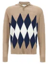 Ballantyne Beige Argyle Polo