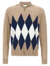 Ballantyne Beige Argyle Polo
