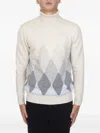 Ballantyne Diamond-shaped Cashmere Turtleneck Sweater In Neutral