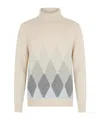Ballantyne Diamond-shaped Cashmere Turtleneck Sweater In Neutral