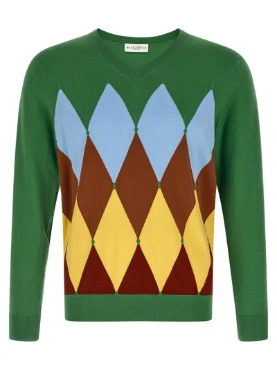 Ballantyne Argyle Sweater In Green