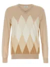 Ballantyne Argyle Sweaters And Cardigans In Beige