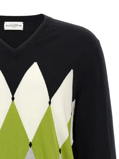 Ballantyne Argyle Sweater In Black