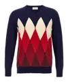 Ballantyne Blue Argyle Sweater In Black