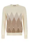 Ballantyne Argyle Sweater Sweaters And Cardigans Beige In Black