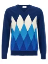 Ballantyne Blue Argyle Sweater In Blue
