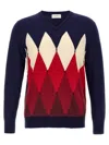 Ballantyne Blue Argyle Sweater In Blue