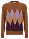 Ballantyne Argyle Sweater Sweaters And Cardigans Brown In Brown