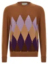 Ballantyne Argyle Sweater Sweaters And Cardigans Brown In Brown