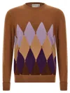 Ballantyne Argyle Sweater Sweaters And Cardigans Brown In Brown