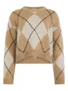 Ballantyne Argyle Sweater In Brown