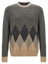 Ballantyne Grey Argyle Sweater In Gray