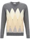 Ballantyne Argyle Sweaters And Cardigans In Grey