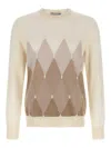 Ballantyne Argyle Sweater Sweaters And Cardigans Beige In Neutral