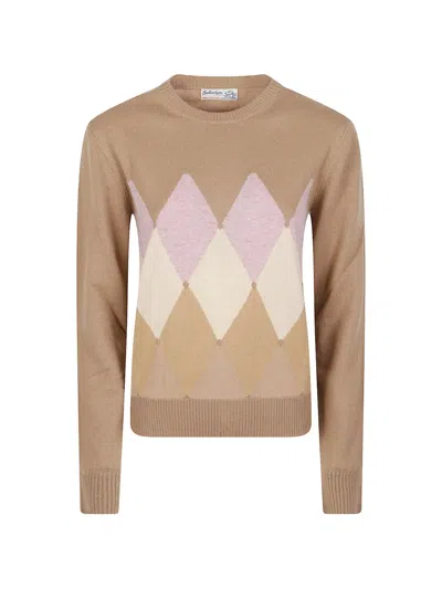 Ballantyne Argyle Sweater In Neutral