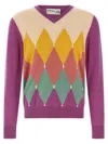Ballantyne Argyle Sweater Sweaters And Cardigans Purple In Multi
