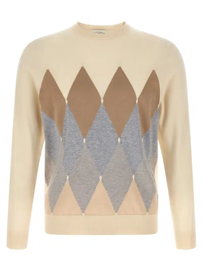 Ballantyne Argyle Sweater Sweaters And Cardigans Beige In Brown