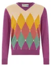 Ballantyne Argyle Sweater Sweaters And Cardigans Purple In Multi