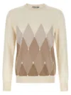 Ballantyne Argyle Sweater Sweaters And Cardigans Beige In White