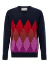 Ballantyne Argyle Pattern Sweater Sweaters And Cardigans Blue In Blue